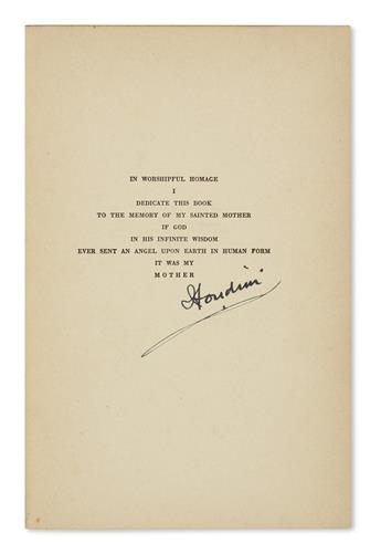 HOUDINI, HARRY. A Magician Among the Spirits. Signed twice, Houdini, and Inscribed on the front free endpaper: Best wishes.